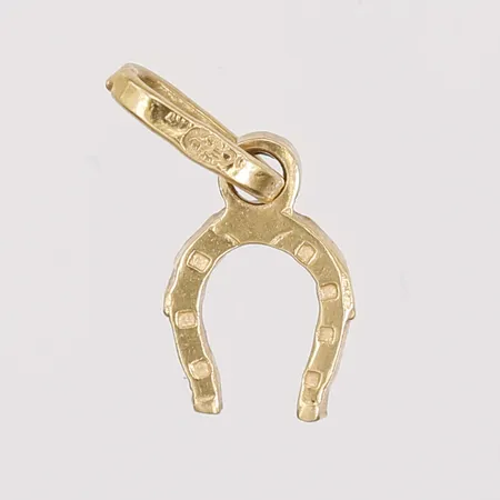 Hänge hästsko, längd 12mm inklusive ögla, bredd 5mm, 18K Vikt: 0,3 g