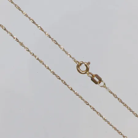 Halskedja Singapore, defekt/trassel, 18K Vikt: 1,3 g