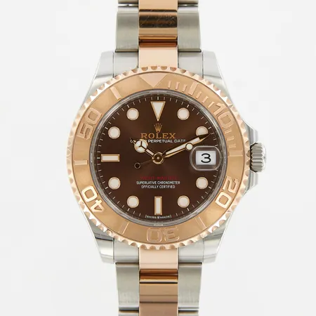 Armbandsur Rolex Yacht-Master, stål/roséguld,  automatisk, Ø36mm, brun urtavla, ref: M268621, serienr: 370580Y5, caliber 3135, verknr: 622W6985, oysterlänk 14cm, med två extra länkbitar, certifikat från 28.03.2023, värderingsintyg från Nymans ur, box och ytterkartong Vikt: 0 g