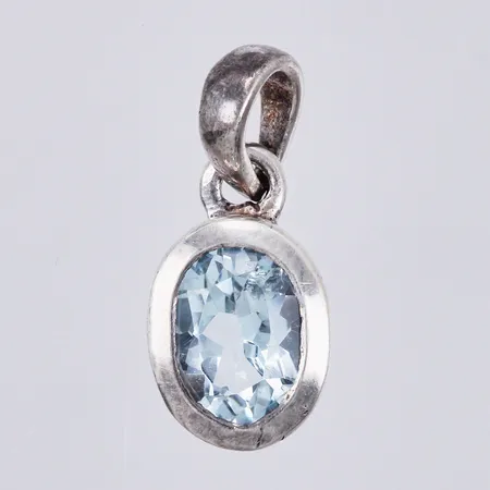 Hänge med blå sten, längd: ca 1,7cm, bredd: ca 7mm, 925/1000, silver Vikt: 1,8 g