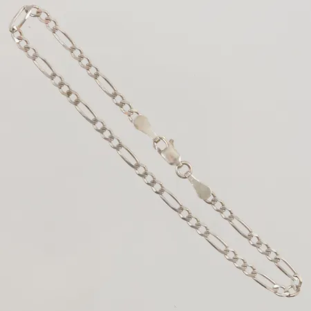 Armband, Figaro, 21cm, bredd: 3mm, 925/1000 silver, 3,3g.
