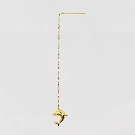 Örhänge, udda, delfin, längd 53mm, 18K Vikt: 0,3 g