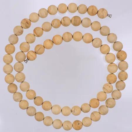 Collier med matt rund sten Ø10mm, 71,5cm, silverdobbar, passar till Ole Lynggaardlås Vikt: 0 g