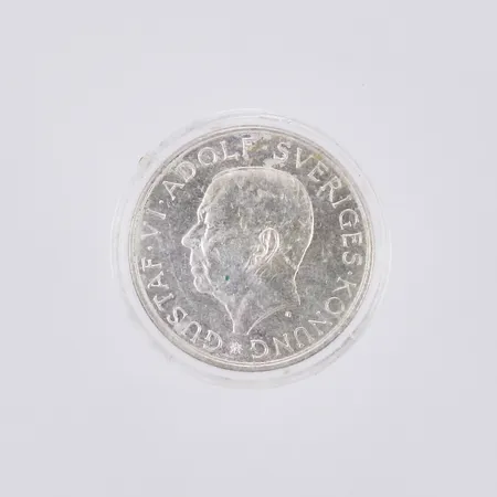 Mynt, nominellt värde 10kronor, 1972 Gustaf VI Adolf Sveriges Konung "Plikten Framför Allt", silver Vikt: 17,8 g