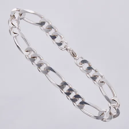 Armband Figaro, längd: ca 22,5cm, bredd: ca 10mm, 925/1000, silver Vikt: 27,3 g