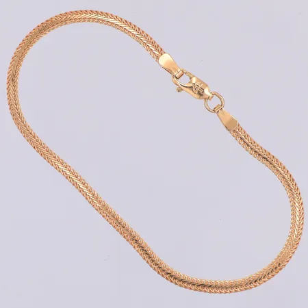 Armband, Rävsvans, 18,5cm, bredd 3mm, Guldfynd, 18K Vikt: 3,6 g