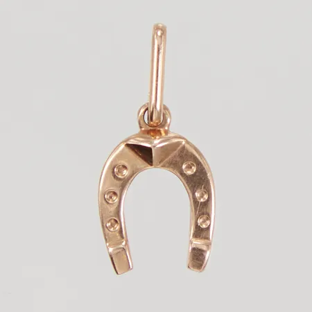 Hänge Hästsko, ca 9x20mm, stämplad 583, rödguld 14K  Vikt: 0,9 g
