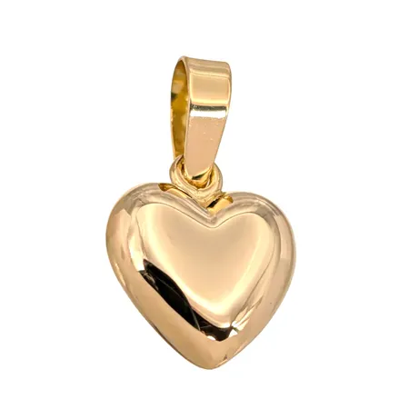 Hänge Hjärta, 18K guld, slät modell, Guldfynd (GHA), längd inkl. ögla 15 mm, bredd 8 mm, tjocklek 4 mm, fint skick Vikt: 0,6 g