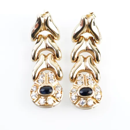 Örhängen m stenar, 40mm x 12mm, 18k Vikt: 8,8 g