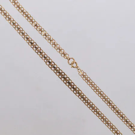Collier, doserad X-länk, 43cm, bredd 5-6mm, 18K Vikt: 11,2 g