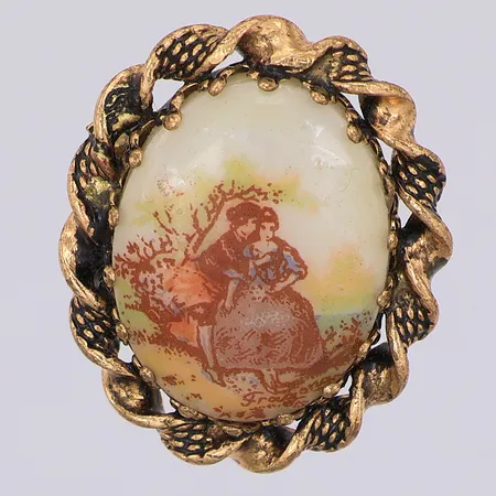 Brosch, bild, 26mm, metall, Western Germany