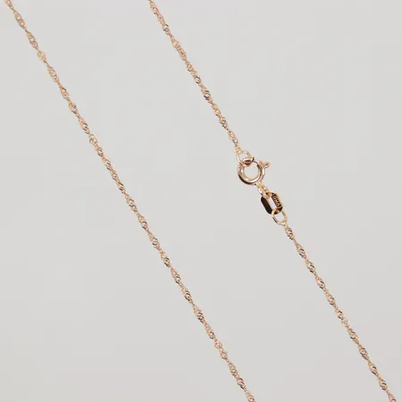 Kedja Singapore, 42,5cm, bredd ca 1mm, GHA 18K Vikt: 1,3 g