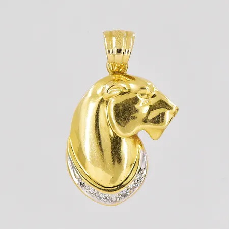 Hänge panter, diamanter ca 0,06ctv enligt gravyr, 18x26mm inklusive ögla, 18K Vikt: 4 g