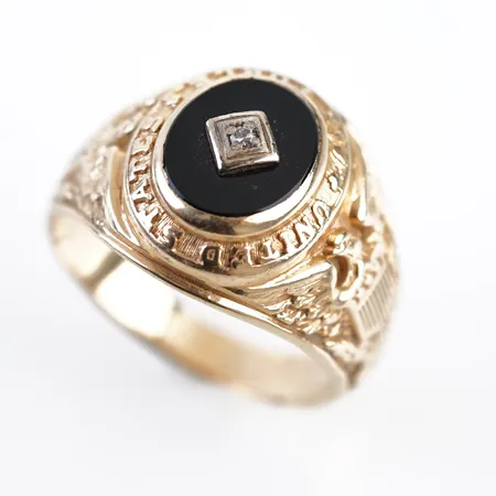 Ring, stl 22(69), bredd 18mm, 14k Vikt: 11 g