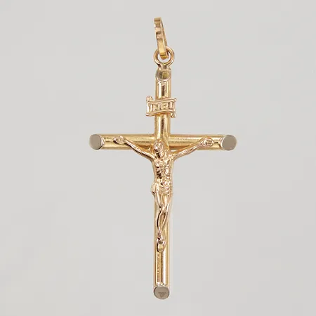Hänge Krucifix, ca 33x63mm, 14K Vikt: 5,4 g