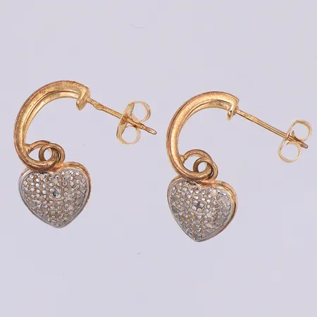 Ett par örhängen, hjärtan, doublé, 20mm, 925/1000 silver Vikt: 3,7 g