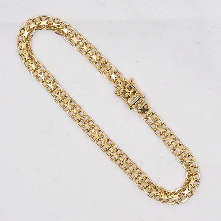 Armband X-länk, 19cm, bredd 5,3mm, 18K Vikt: 7,5 g