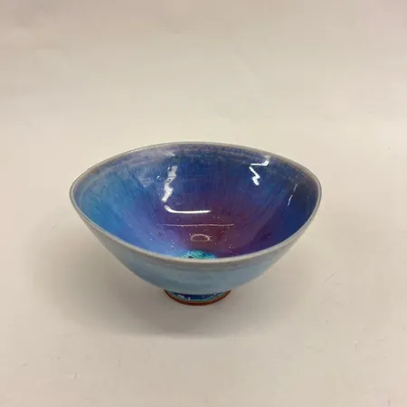 Skål, Berndt Friberg (1899-1981), Gustavsberg, aniaraglasyr, höjd 7cm, Ø14,5cm, studiohanden, signerad