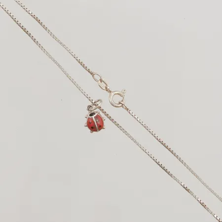 Kedja med hänga, 39cm, bredd: 1mm, Balestra, 925/1000 silver, 3,0g.