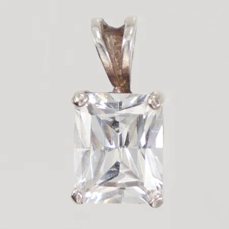 Hänge, bergkristall, ca 8,5x19mm, Silver 925/1000 Vikt: 2,4 g