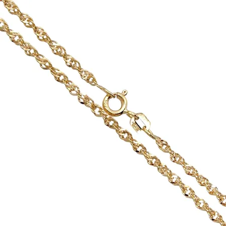 Halskedja Singapore, 18K guld, Guldfynd (GHA), längd 41,5 cm, bredd 2 mm, fint skick Vikt: 3,6 g