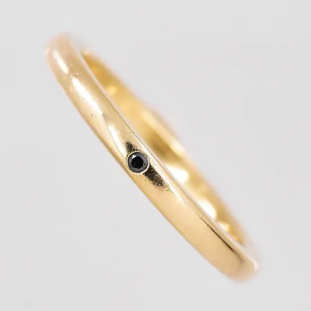 Ring, svart diamant 0,01ct enligt gravyr, stl 16, personlig gravyr, 14K Vikt: 2,4 g