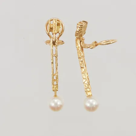 Örhängen, odlade pärlor, 38mm, 18K, 7,4g.