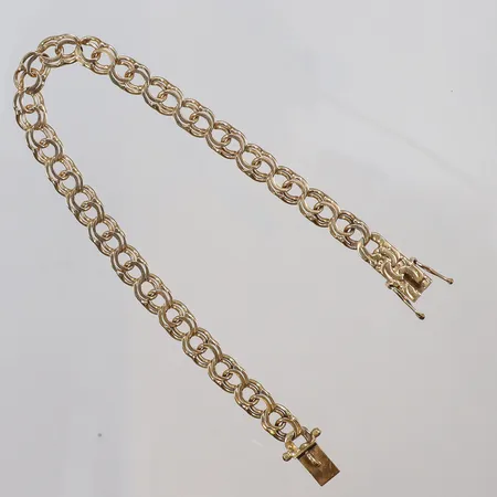 Armband Bismarck 19,5cm bredd 6mm, visst slitage, GD&Co, Malmö 1969, 18K Vikt: 11,6 g