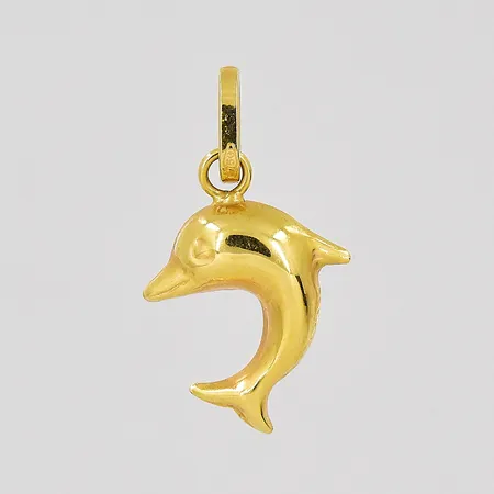 Hänge delfin, 9x15mm inklusive ögla, ihålig, 18K Vikt: 0,4 g