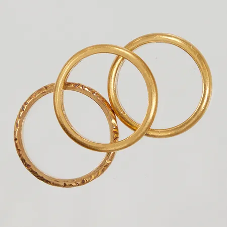 3 Ringar, gravyr, 23K Vikt: 16 g