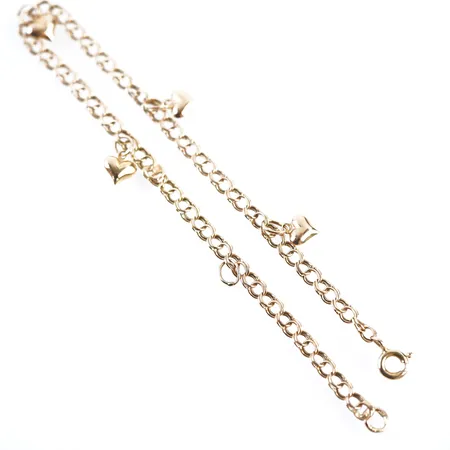 Armband, bismarck m 4 berlocker, 20cm, bredd 5mm, 18k Vikt: 3,7 g