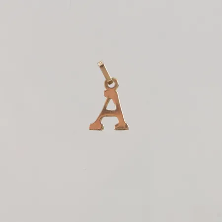 Hänge, bokstaven A, 16mm, Guldfynd, 18K, 0,4g.