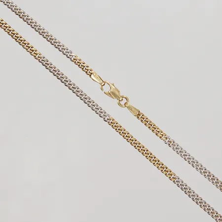 Kedja Pansar, 48,5cm, bredd 2,9mm, gul/vitguld, 14K, Vikt: 13,1 g