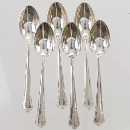 6 Kaffeskedar, modell: Ingrid, 12cm, GAB, 830/1000 silver, 75,9g.