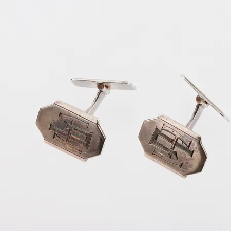 Parmanschettknappar, monogram, silver Vikt: 8,9 g