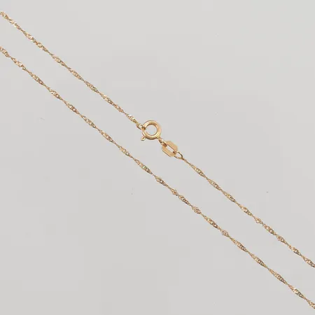 Kedja, Singapore, 42,5cm, bredd: 1,2mm, Guldfynd, 18K, 1,3g.