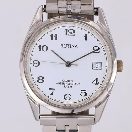Herrur Rutina, quartz, Ø35mm, datum, nr 676, stål, stålband med viklås, ca 20,5cm