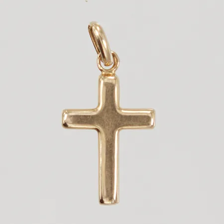 Hänge Kors, slät, ca 13x26mm, ostämplad 18K Vikt: 1,2 g