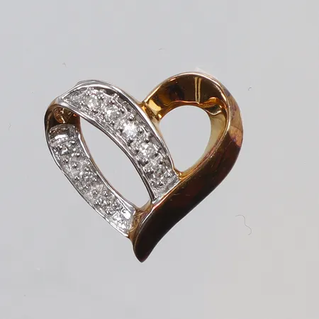 Hänge hjärta med diamanter 8xca0,01ct 16x16mm, GHA 18K Vikt: 1,9 g