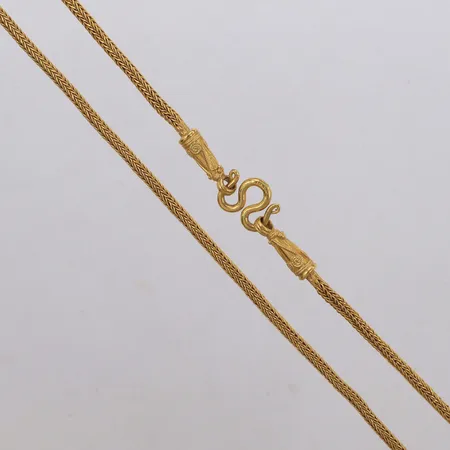 Collier, rundad rävsvans, 60cm, bredd 2,9mm, ojämnheter, Thaiguld 3 bath, 23K  Vikt: 45,6 g