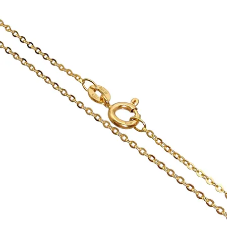 Halskedja Ankarlänk, 18K guld, svensk kontrollstämpel, längd 38,5 cm, bredd 1,3 mm, fint skick Vikt: 1,7 g