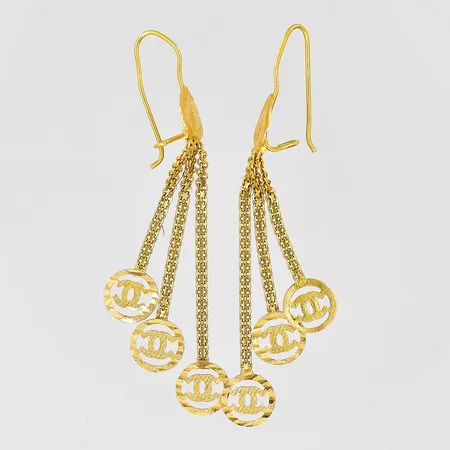 Ett par örhängen, längd 60mm, 21K Vikt: 3,8 g