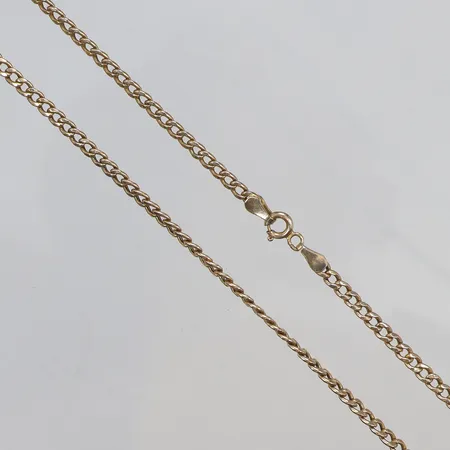 Halskedja pansar, 64cm, bredd 3mm, ihålig, bruksslitage, 14K Vikt: 5,7 g