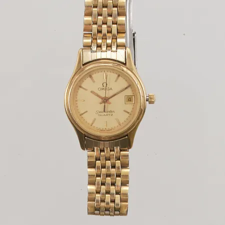 Damur Omega Seamaster, 23mm, quartz, guld på stål, cal. 1380, boettnr: 796 0648, 596 0044, verknr: 46302451,