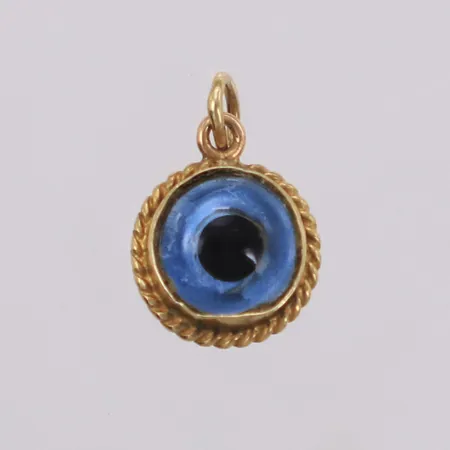 Hänge, öga, 10mm, 18K. Bruttovikt: 0,6g Vikt: 0 g