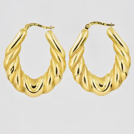 Ett par örhängen, 17x32mm, ihålig, 18K Vikt: 4,5 g