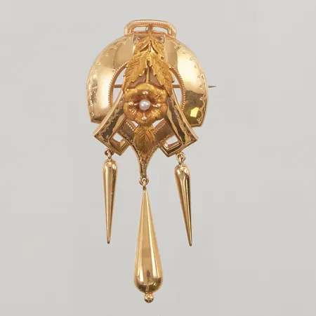 Brosch/Dräktsmycke, 75x30mm, Guldvaruaktiebolaget G. Dahlgren & Co Ab, Malmö år 1942, 18K, 8,2g.