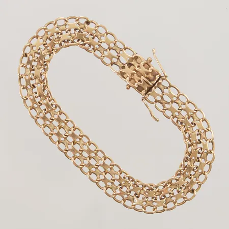 Armband, x-länk, 19,5cm, bredd: 10mm, 18K, 18,0g Vikt: 18 g