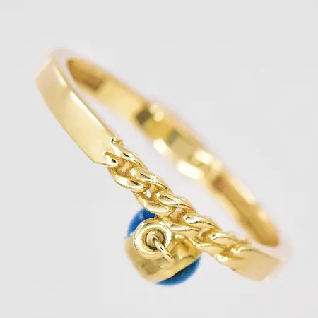 Ring, stl 17¾, plastdetalj, 14K Vikt: 1,6 g