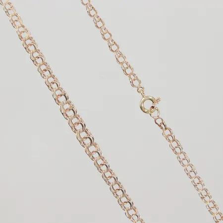 Kedja doserad Bismarck, ca 46,5cm, bredd ca 3,5-5mm, 14K  Vikt: 6,1 g